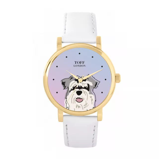 Toff London TLWS-18009 Ladies Grey Miniature Schnauzer Dog Head Watch