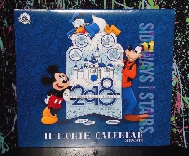 DISNEYLAND 2017-2018 CALENDAR disney halloween pre-galaxys edge 10"x20" DCA NEW