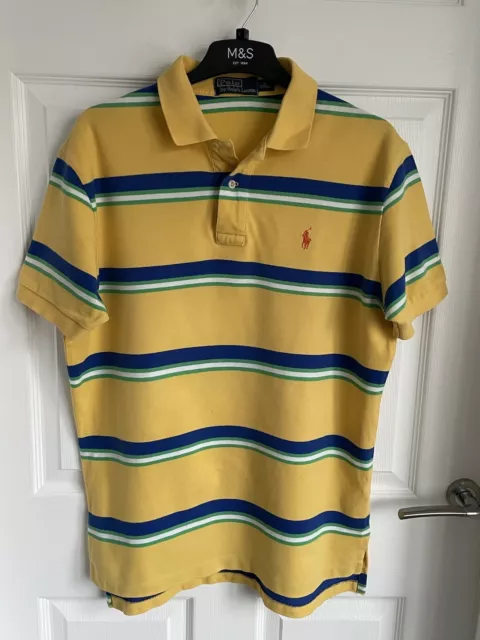 MENS Yellow Mix POLO By RALPH LAUREN Short Sleeve Polo Shirt -Size Medium