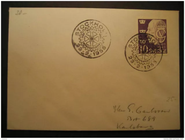 Sweden Stockholm 1955 Rotary Cancel Suede Sverige Sweden