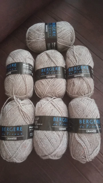 8 Pelotes Laine Bergère De France - Granitée, Neuf