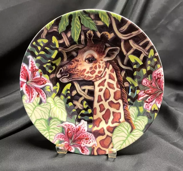 Fitz & Floyd Exotic Jungle 9 1/4" Salad Desert Plate, Bone China - GIRAFFE