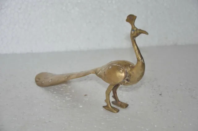 Vintage Brass Handcrafted Solid Heavy Peacock Figurine