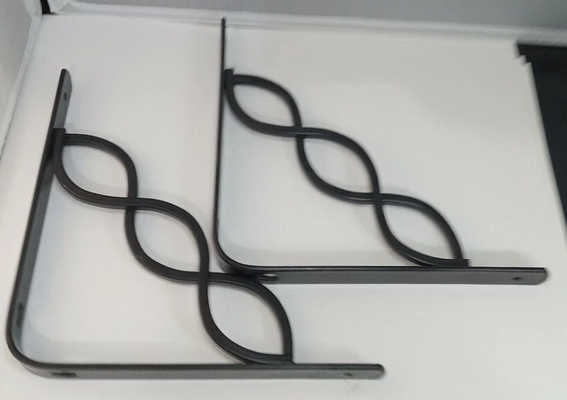 Steel Celtic Scroll Black 8" X 8" Shelf Brackets Lot of 2 Corbels 4