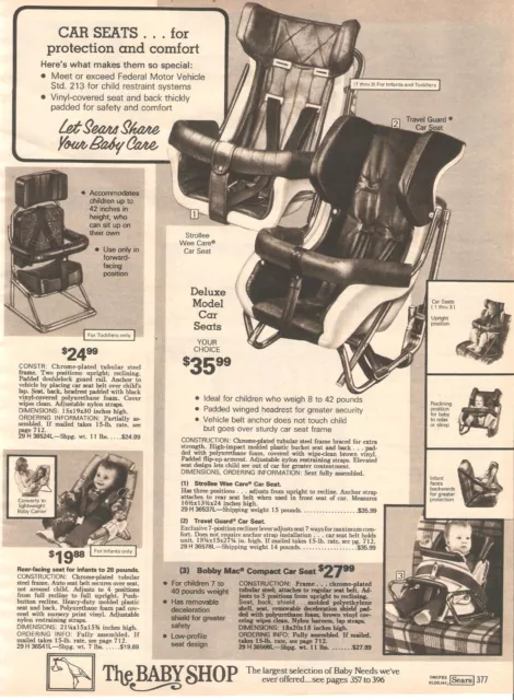 1978 Photo Baby Car Seats Vintage Print Ad