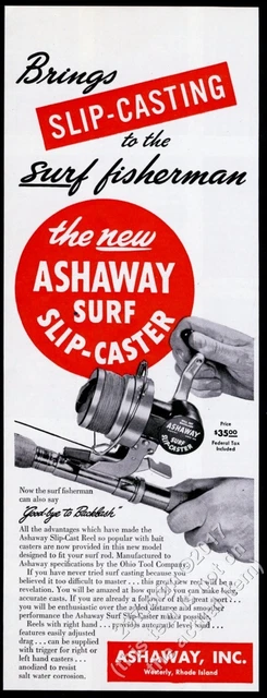 VINTAGE ASHAWAY SLIP Cast Reel Ohio Tool Co Fishing Reel $39.99 