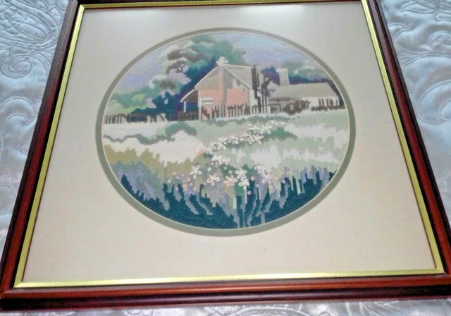 Tapiz/Imagen ~ Casa De Campo - Lana Hecha A Mano Trabajo Enmarcado Por Expertos