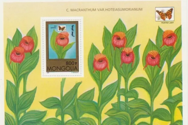 Mongolei[-3- ] Block_POSTFRISCH Schmetterlinge und Orchideen MiNr MN BL271