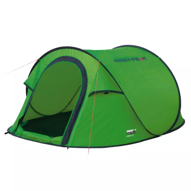 Nueva tienda emergente High Peak Vision 3 verde fantasma camping outdoor supervivencia