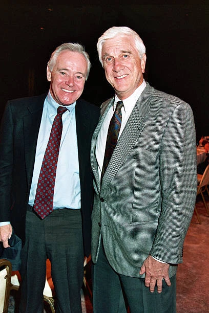 Jack Lemmon & Leslie Nielsen at ShoWest in Las Vegas, Nevada, - 1993 Old Photo
