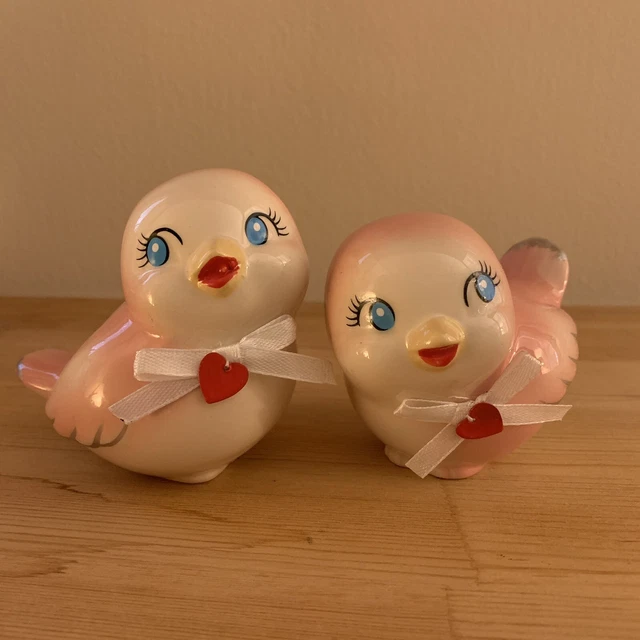 TARGET SPRITZ VALENTINE'S Day Ceramic Love Birds 2024 Red Set of 2 23.