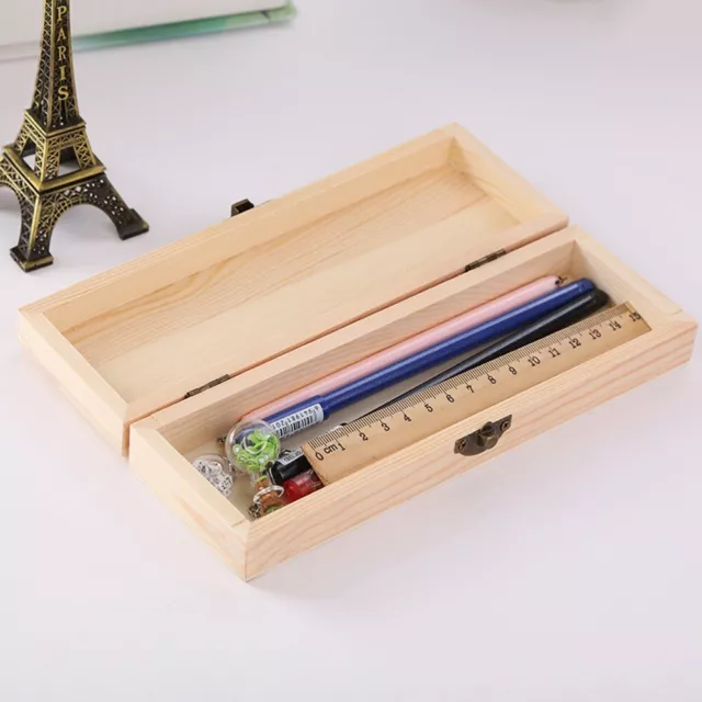 Plain Unpainted Wood Pencil Storage Box Stain Paint or Decorate to Your Taste