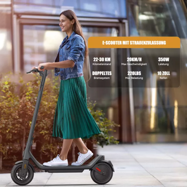 350W E-Scooter mit Straßenzulassung Elektroroller ABE Faltbar Escooter Elektro