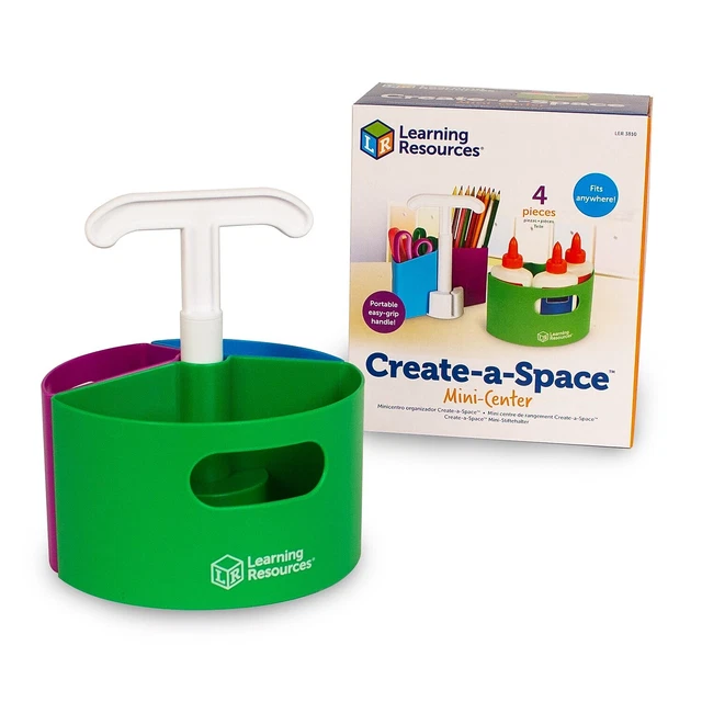 LEARNING RESOURCES CREATE-A-SPACE 3-Compartment Plastic Storage ...