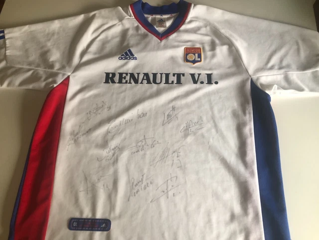 Maillot Olympique Lyonnais 2001/2002 - Avec 11 Signatures De Joueurs - Occasion Collector