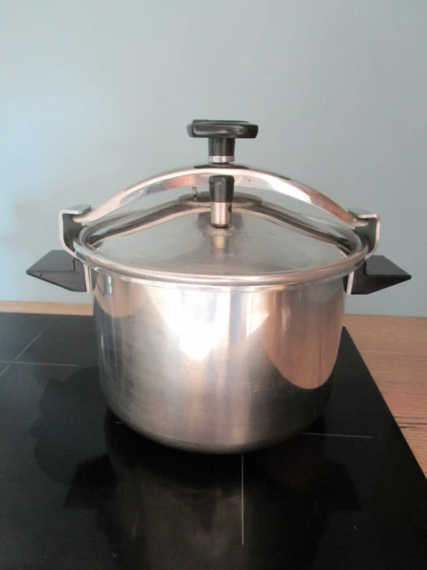 RARE Cocotte-Minute SEB INOX 8 LITRES 3 poignées orange