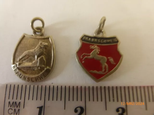 alte Wappen von BRAUNSCHWEIG - Anhänger für Bettelarmband 800 Silber - vor  1945