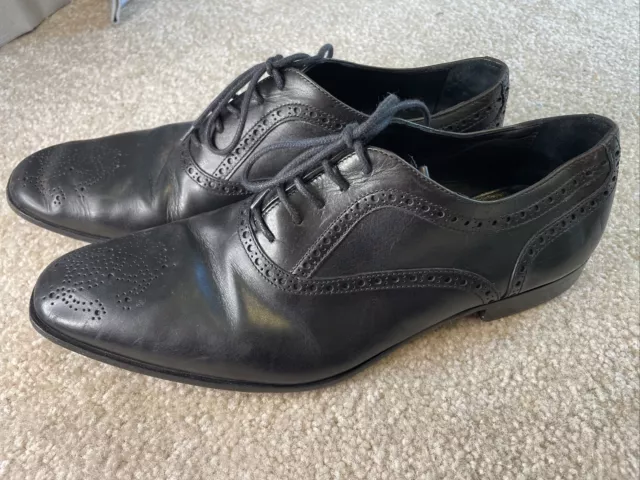 ROBERTO CAVALLI MENS Black Leather Shoes 40 1/2 Good Shape $19.99 ...