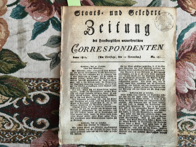 1811 Zeitung  Hamburg 181 Napoleon in Düsseldorf