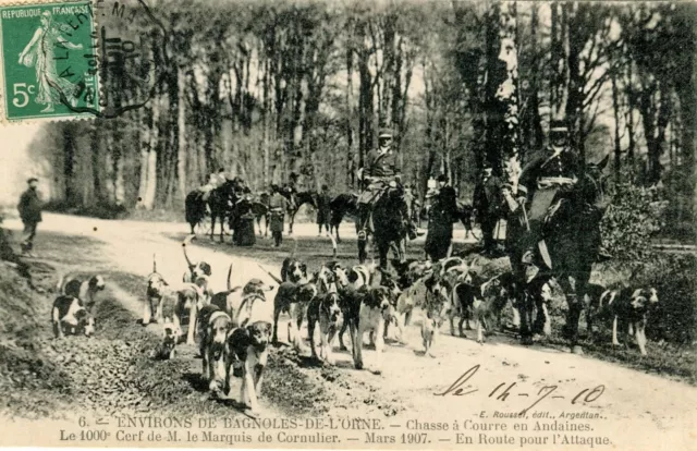 E22 / DEPT 61 CPA surroundings of BAGNOLES-DE-L'ORNE La Chasse à Run en Andaines
