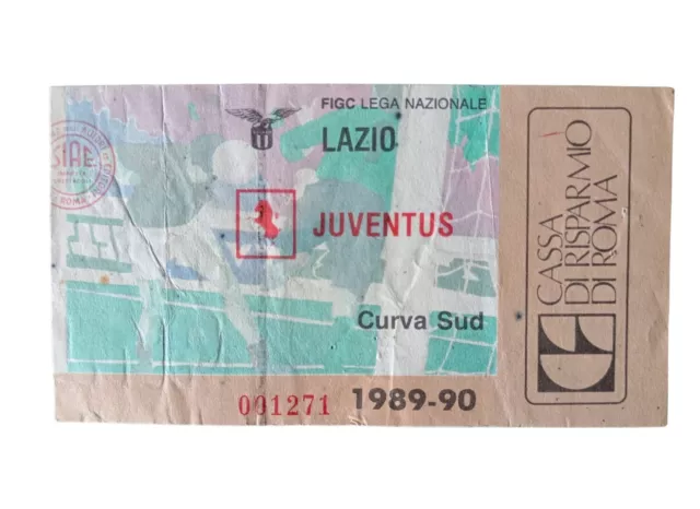 *HH* Biglietto Ticket Calcio Football Partita Lazio Juventus '89 '90 Curva Sud