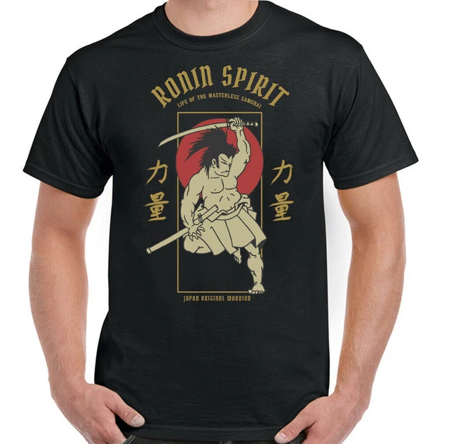 Ronin T-Shirt Spirit Mens Martial Arts Samurai MMA Sword Katana Gym Training Top