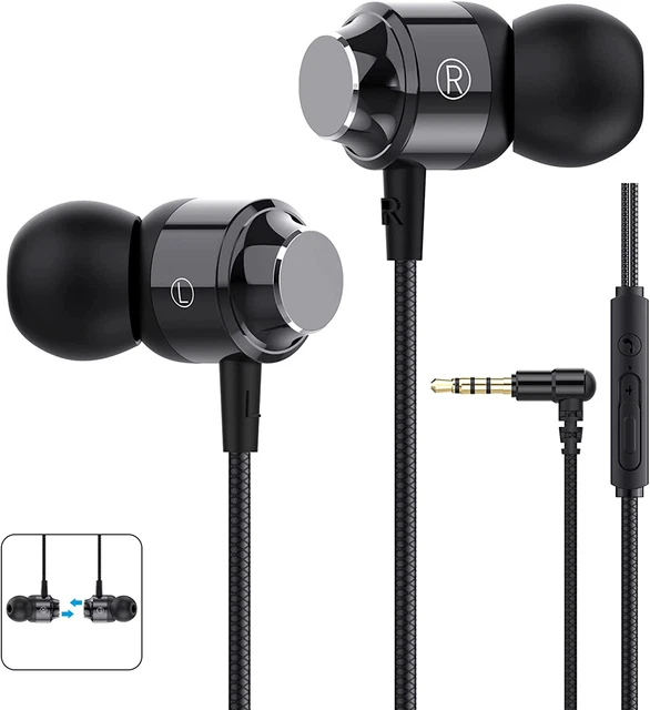 Écouteurs Intra-Auriculaires Filaires Son Stéréo Microphone intégré Prise Jack