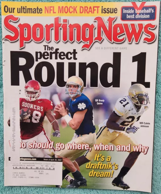 The Perfect Round 1 NFL Draft 2007 Sporting News Mock Draft Issue 56 Pages