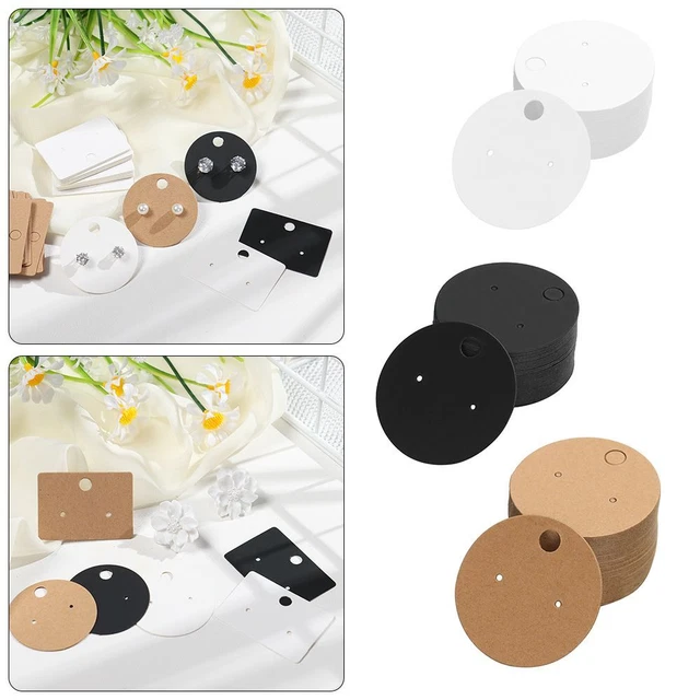 Kraft Paper 4.5cm Diameter Round Earring Display Cards Label Card Holder Tags