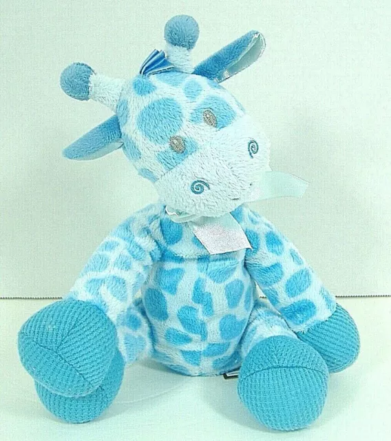 First & Main Jingles Blue Giraffe Plush Stuffed Animal Baby Rattle Toy