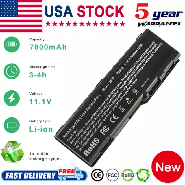 9Cell Battery for Dell Inspiron 6000 9200 9300 9400 E1705 XPS Gen 2 D5318 D5318