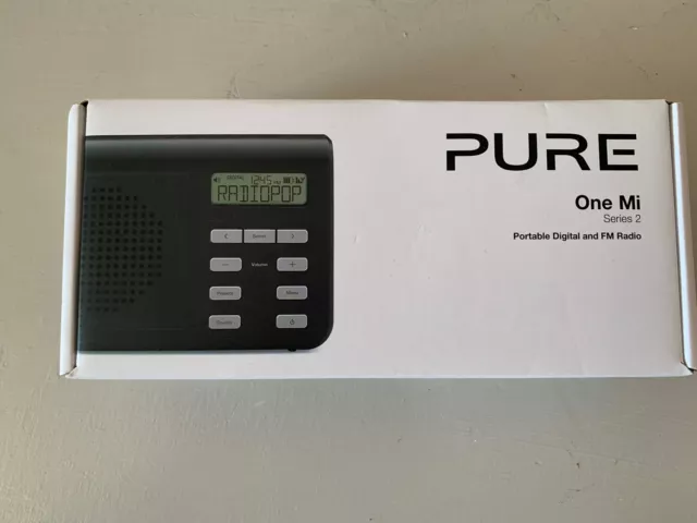 Pure One mi Series 2 black portable DAB/ FM Radio (without Charge Pack Battery)