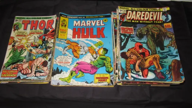 LOT OF 67 VINTAGE MARVEL DC ETC COMICS 1960s/1970s HULK, THOR, IRON MAN ETC