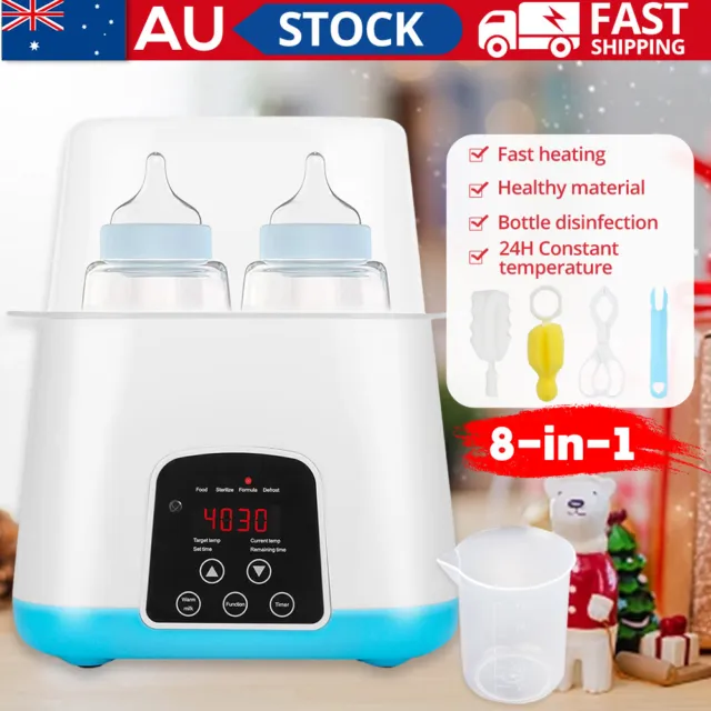 8 IN 1 Baby Electric Milk Bottle Warmer Steam Sterilizer Breastmilk Heater Home