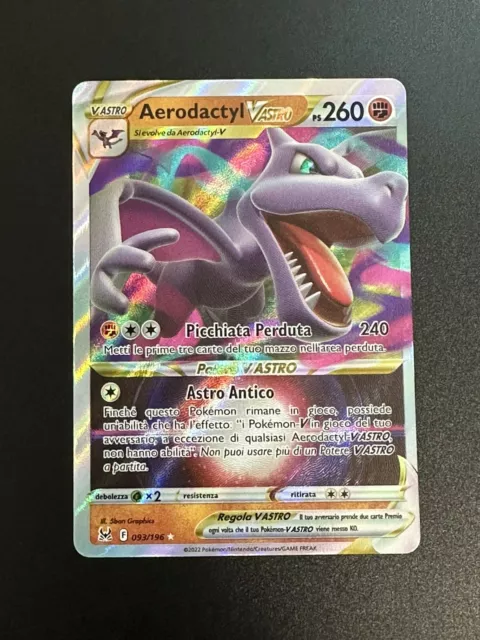 CARTE POKEMON ITA Aerodactyl VAstro 093/196 Origine Perduta Mint V