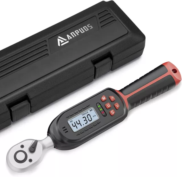 3/8 inch Drive Digital Torque Wrench 2.2-44.3 ft-lbs./3-60Nm Motorcycle Bike