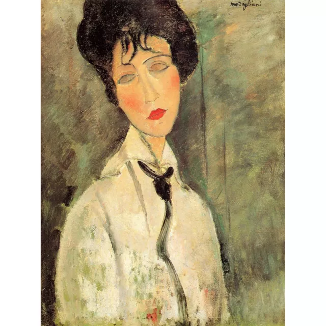 Amedeo Modigliani Portrait Woman With A Black Tie Old Art Painting Canvas Print