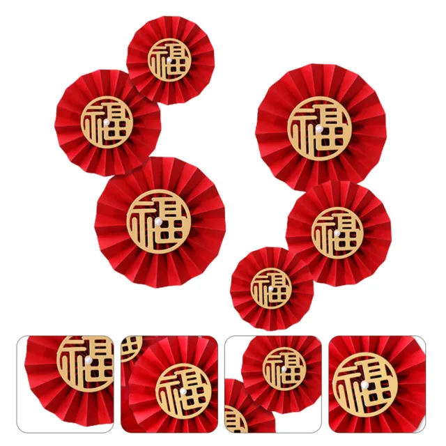 6 pz set ventilatori di carta cartone festival di primavera aggrapparsi decorazione capodanno cinese