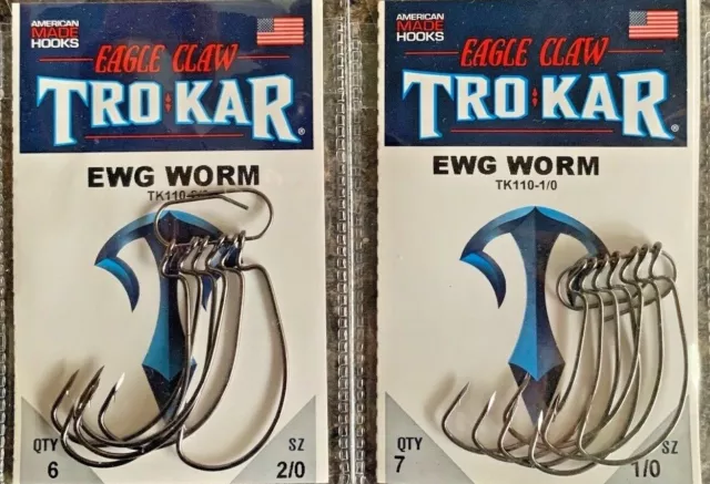 Eagle Claw TK120 Trokar Magworm Hook - Size 4/0