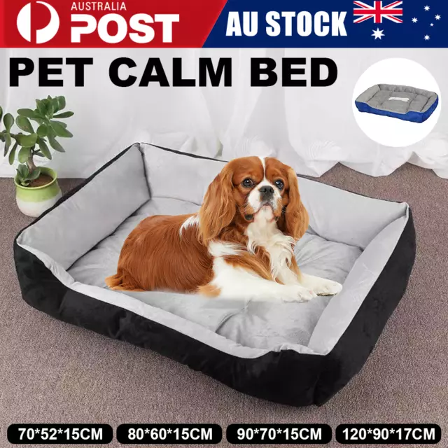 Pet Bed Dog Cat Calming Bed Sleeping Comfy Cave Washable Mat Extra Large AUS