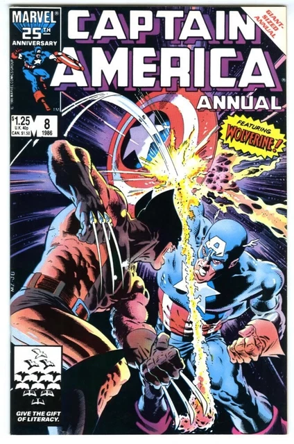 Captain America Annual #8 (1986) Nm- Marvel Comics Wolverine Appearance