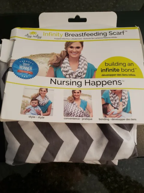 Itzy Ritzy Gray Chevron Nursing Infinity Scarf - Breastfeeding Cover
