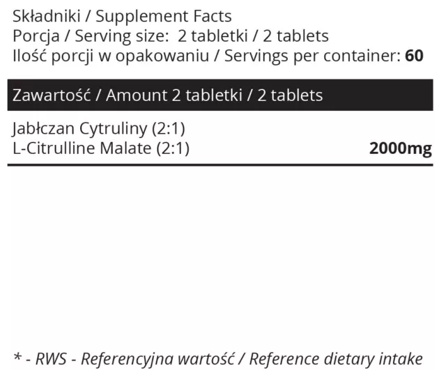 SOWELO L-CITRULLINE MALATE 1000mg TABS BOOSTS MUSCLEPUMP AND SEXUAL EFFICIENCY 3