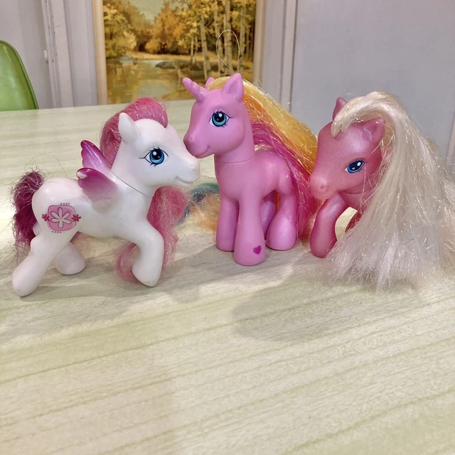 3 VINTAGE 2000S My Little Pony Daisy May Pinkie Pie Rarity Hasbro