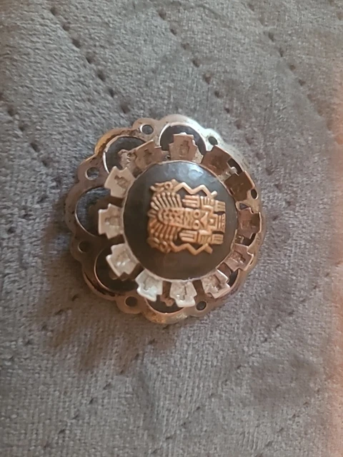Broche Ou Pendentif Ancien En Argent Massif Avec Peinture D'une Belle Femme - Vintage, Pièce Unique, Occasion