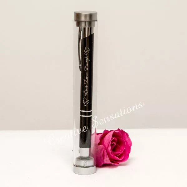 Engraved Metal Pen in Case Live Love Laugh Wedding Favour Bomboniere Gift 2