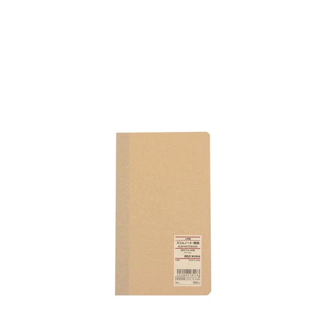 MUJI High-quality paper Slim notebook Plain B6 Beige 40 sheets Made in Japan