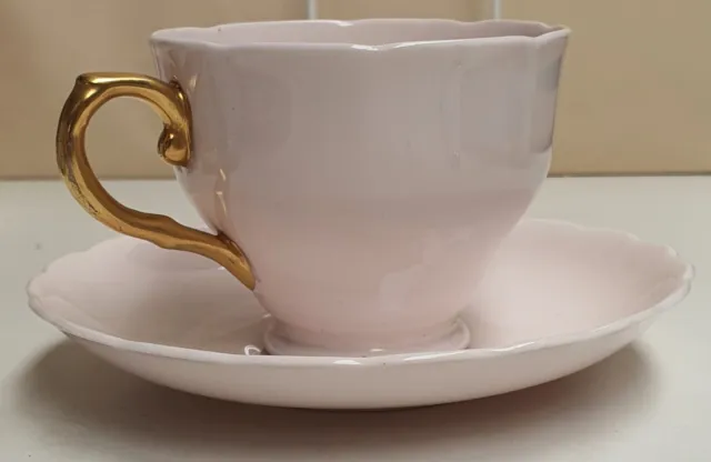 Vintage R.H. & S.L. Plant Tuscan Ware Pink Cup & Saucer Made in England c1947-66