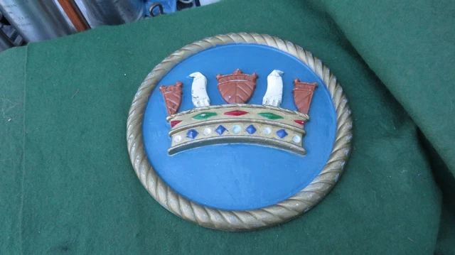 ROYAL MARINE HMS Trafalgar 'Marinekrone' Aluminiumguss Runde ...