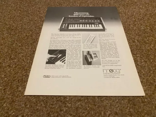 Jbf51 Advert 11X8 Moog Synthesizers Micromoog